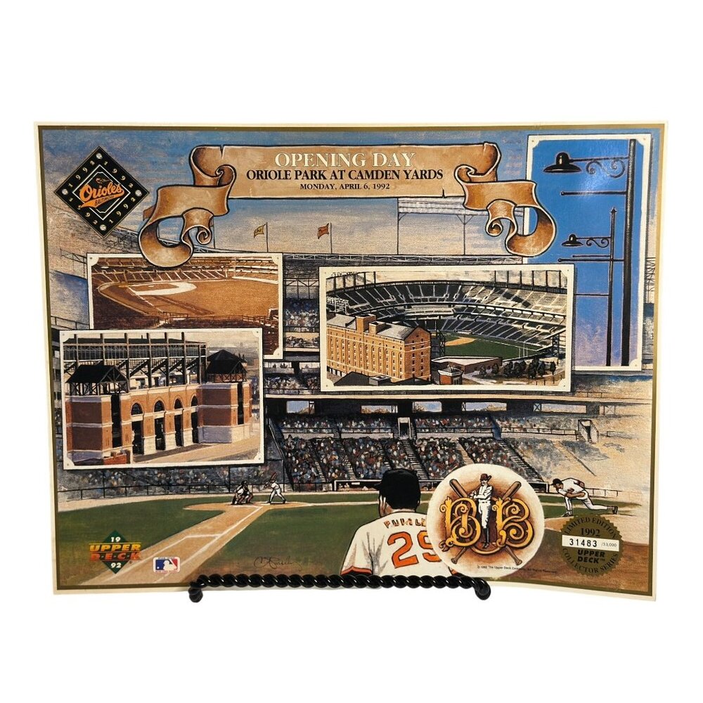 VTG 1992 Upper Deck Opening Day‎ Print Camden Yards Season Orioles Commemorative